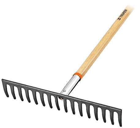 Truper 16 Tines 60" Wood Handle Rake #17880